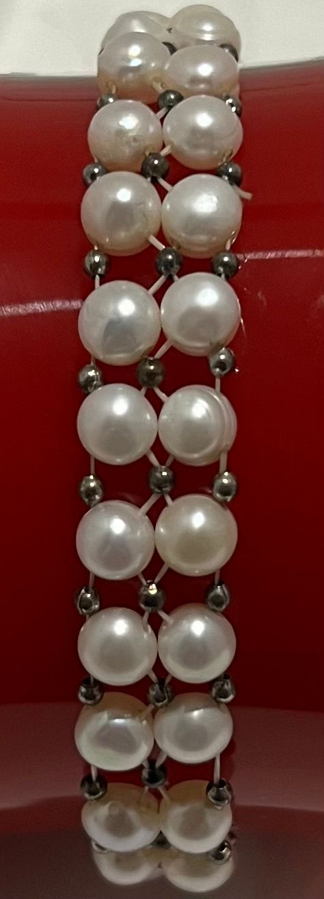 Thumbnail: Triple/Double bracelet with AA+ Button Pearls