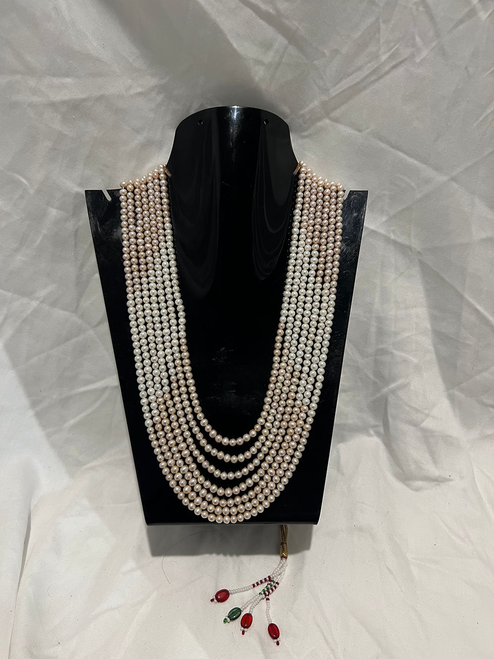 4-5 mm AAA+ Seven Strand rose white round pearl necklace choker