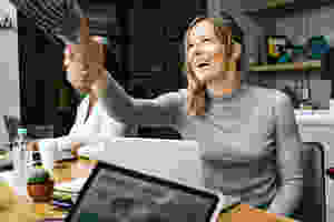 Woman returns to work after having a baby