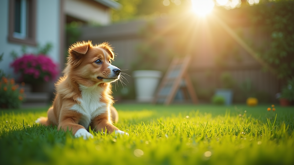Close-up view of a clean pet-friendly yard
