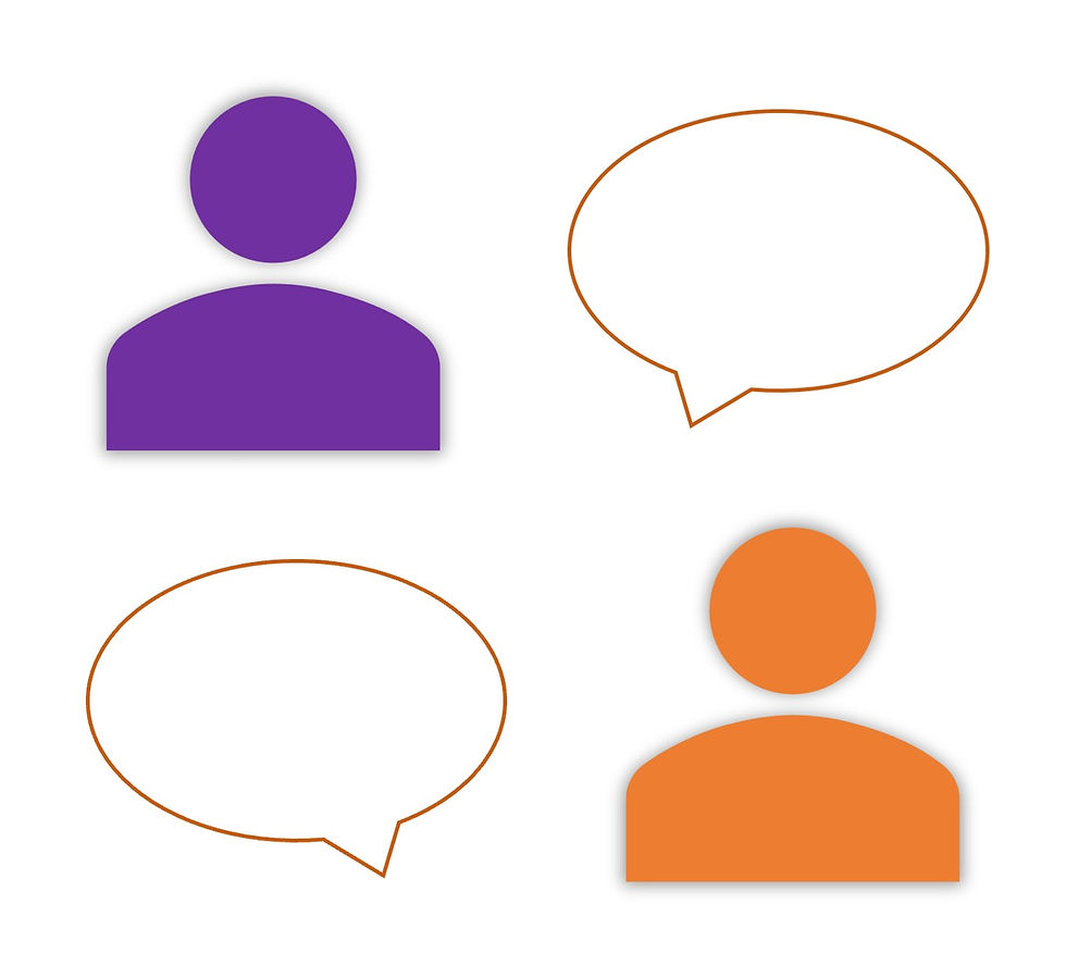 Image of two people and speech bubbles