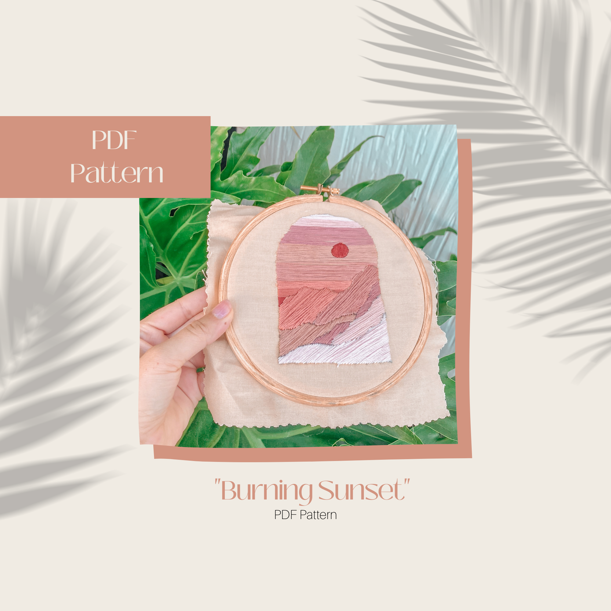 Burning Sunset Embroidery Pattern