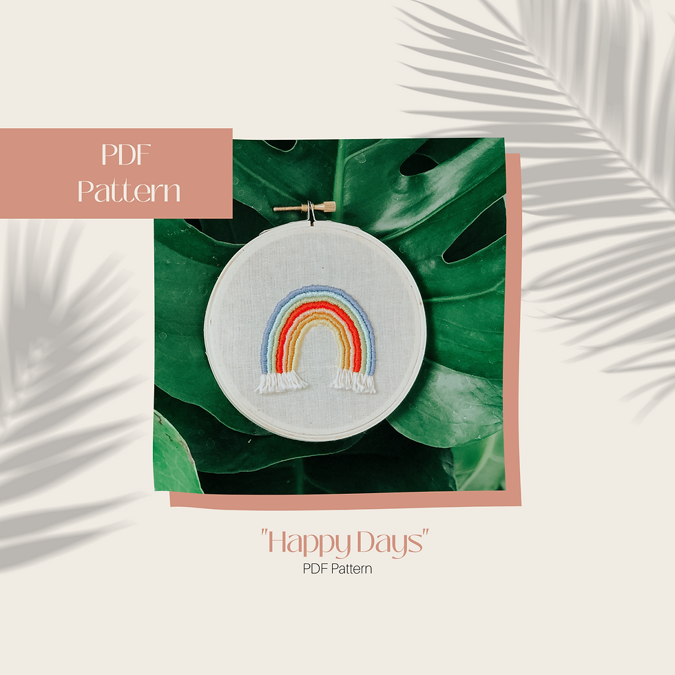 Happy Days Rainbow - Embroidery Template PDF