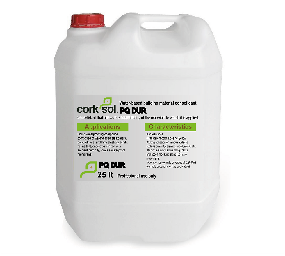 CorkSol Consolidant that allows the breathability of the materials to which it is applied.