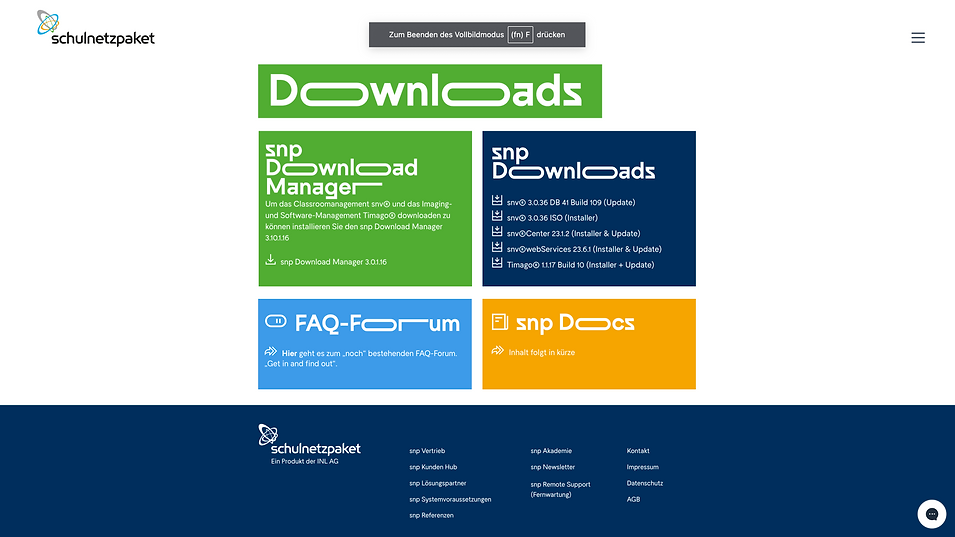 Abbildung Ansicht der snp Downloads