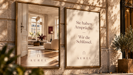 AUREL Immobilienkampagne mit der Headline Sie haben Ansprüche. Wir die Schlüssel.