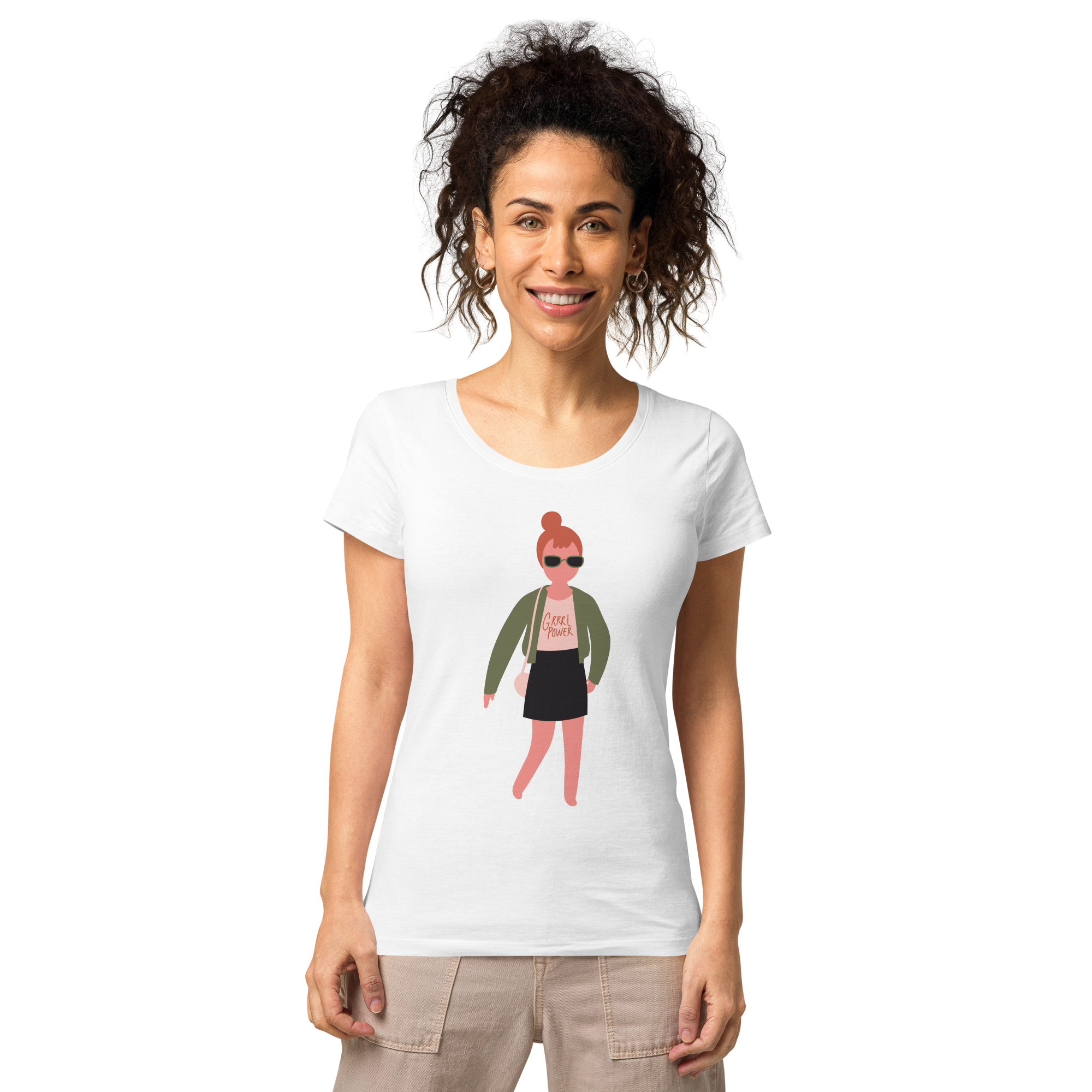 Women’s basic organic t-shirt - Girl Power Collection - Harsha Prints