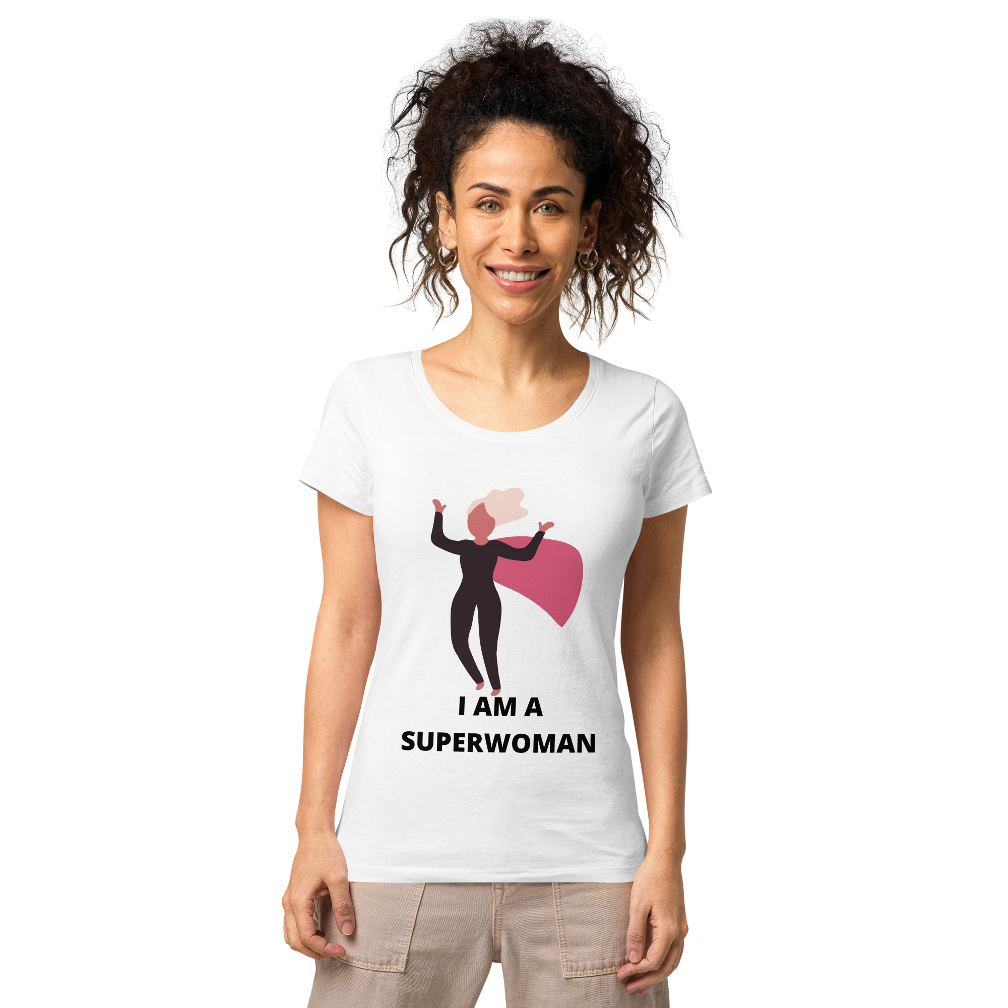 Women’s basic organic t-shirt - I am superwoman Collection - Harsha Prints