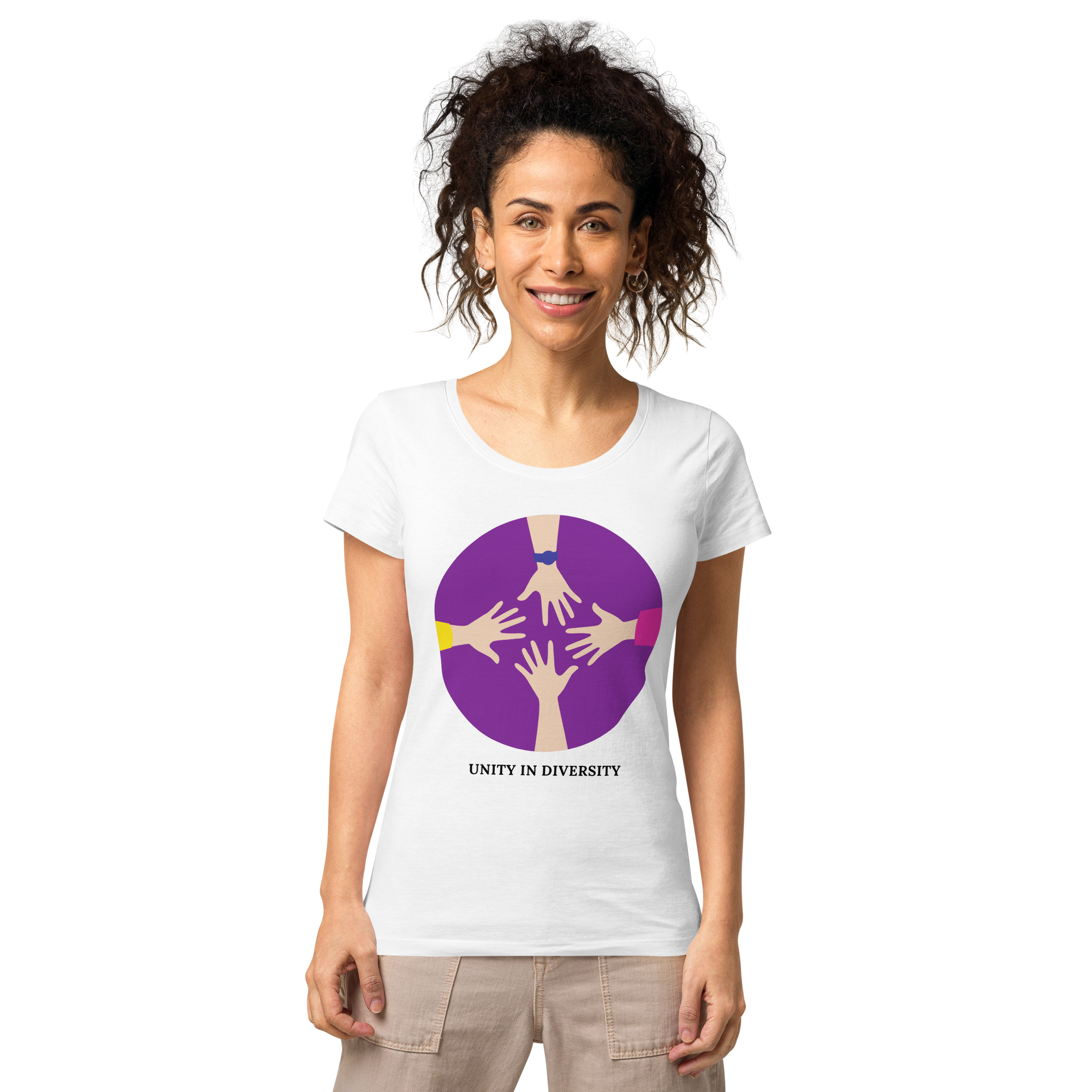 Women’s basic organic t-shirt - Unity in Diversity Collection - Harsha Prints