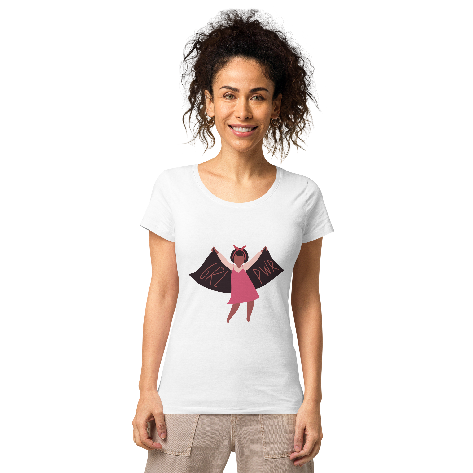 Women’s basic organic t-shirt - Girl Power Collection - Harsha Prints