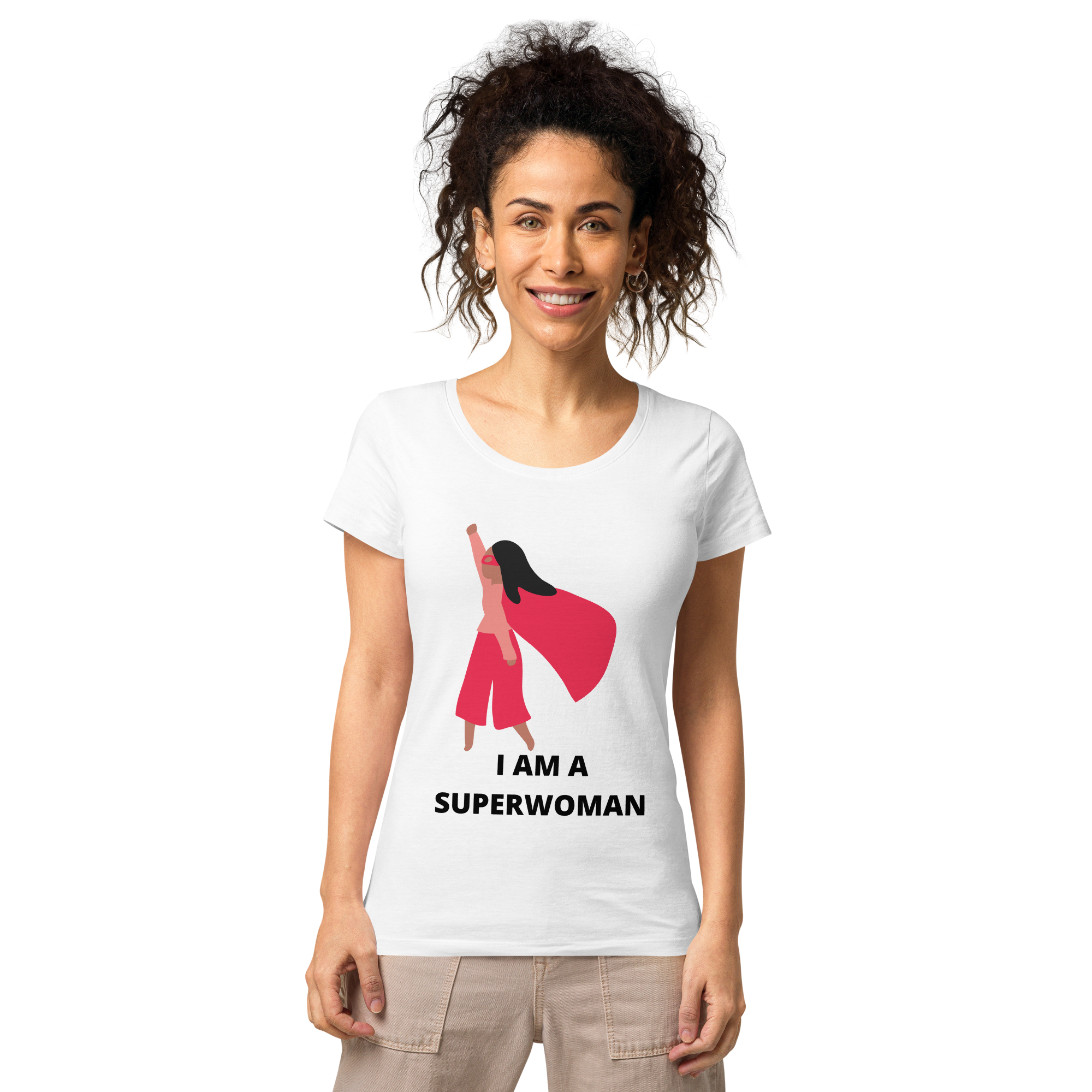 Women’s basic organic t-shirt - I am superwoman Collection - Harsha Prints