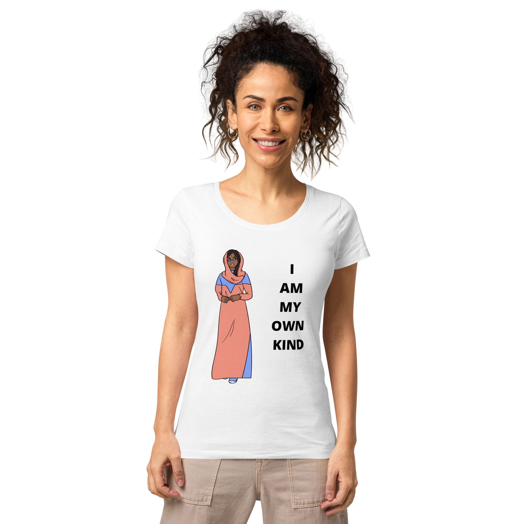 Women’s basic organic t-shirt - I am my own kind - Harsha Prints