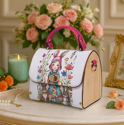 Photographie pour Amazon d'un sac sur une table en marbre avec décoration et accessoires.