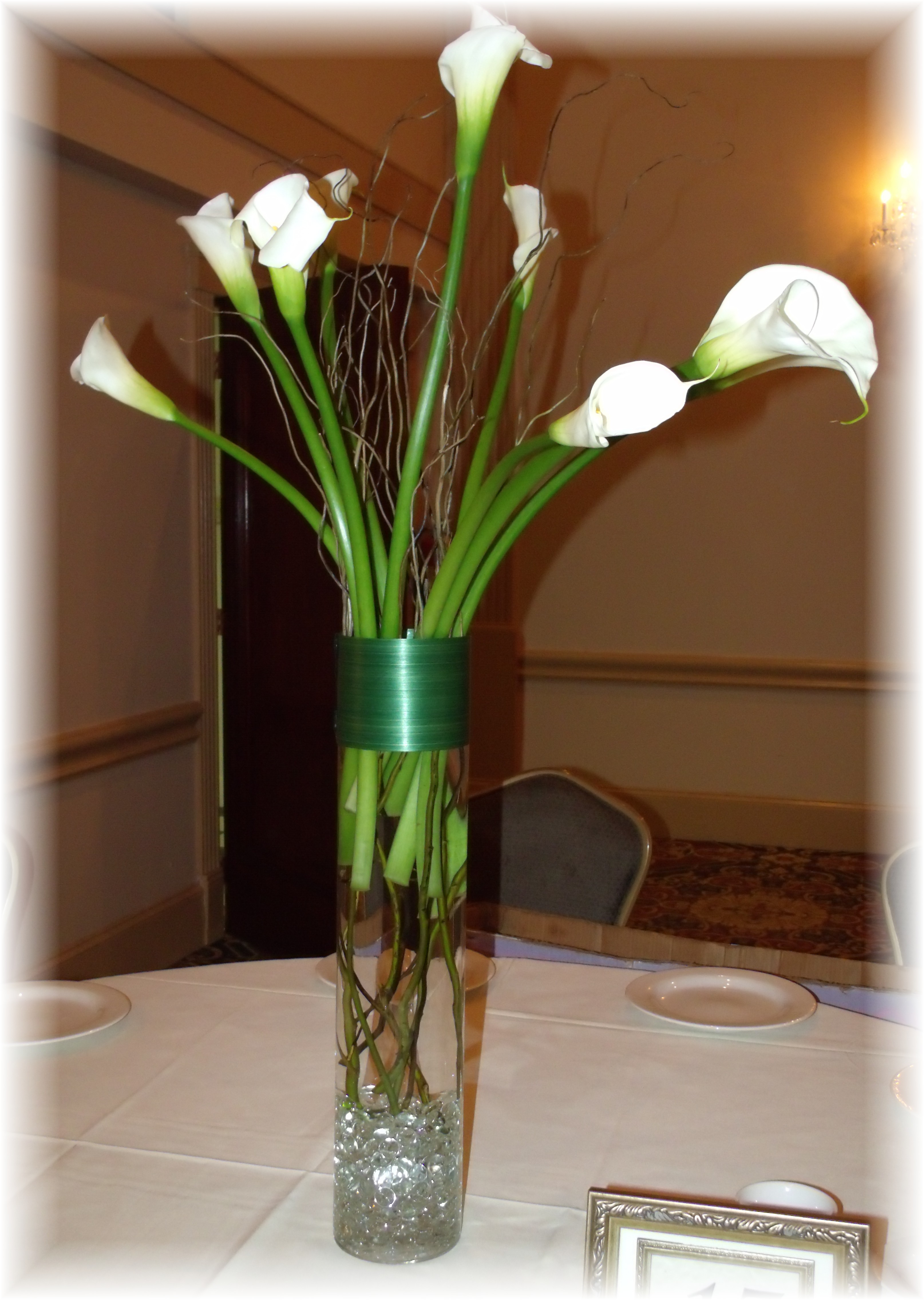 Tall Calla lily centerpiece