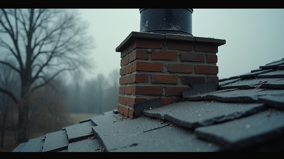Eye-level view of chimney inspection with a camera