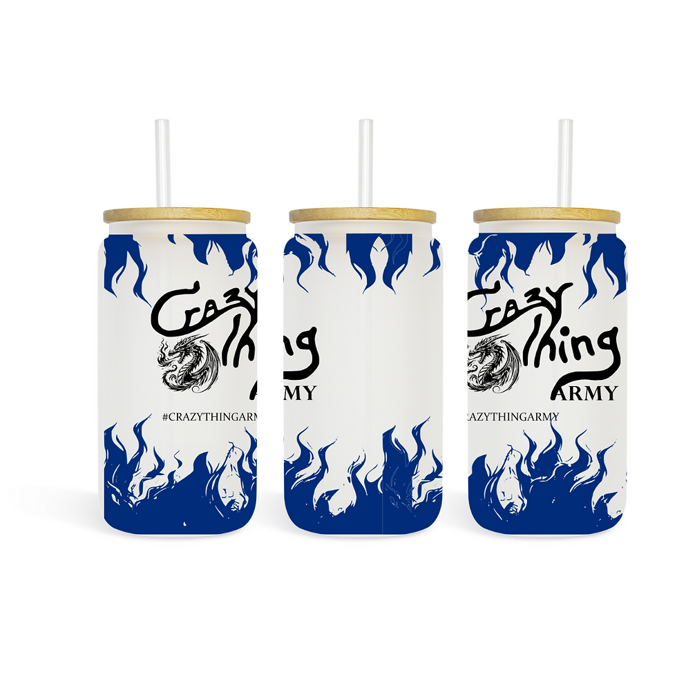 Thumbnail: Crazy Thing Army 16 oz Frosted Glass Can