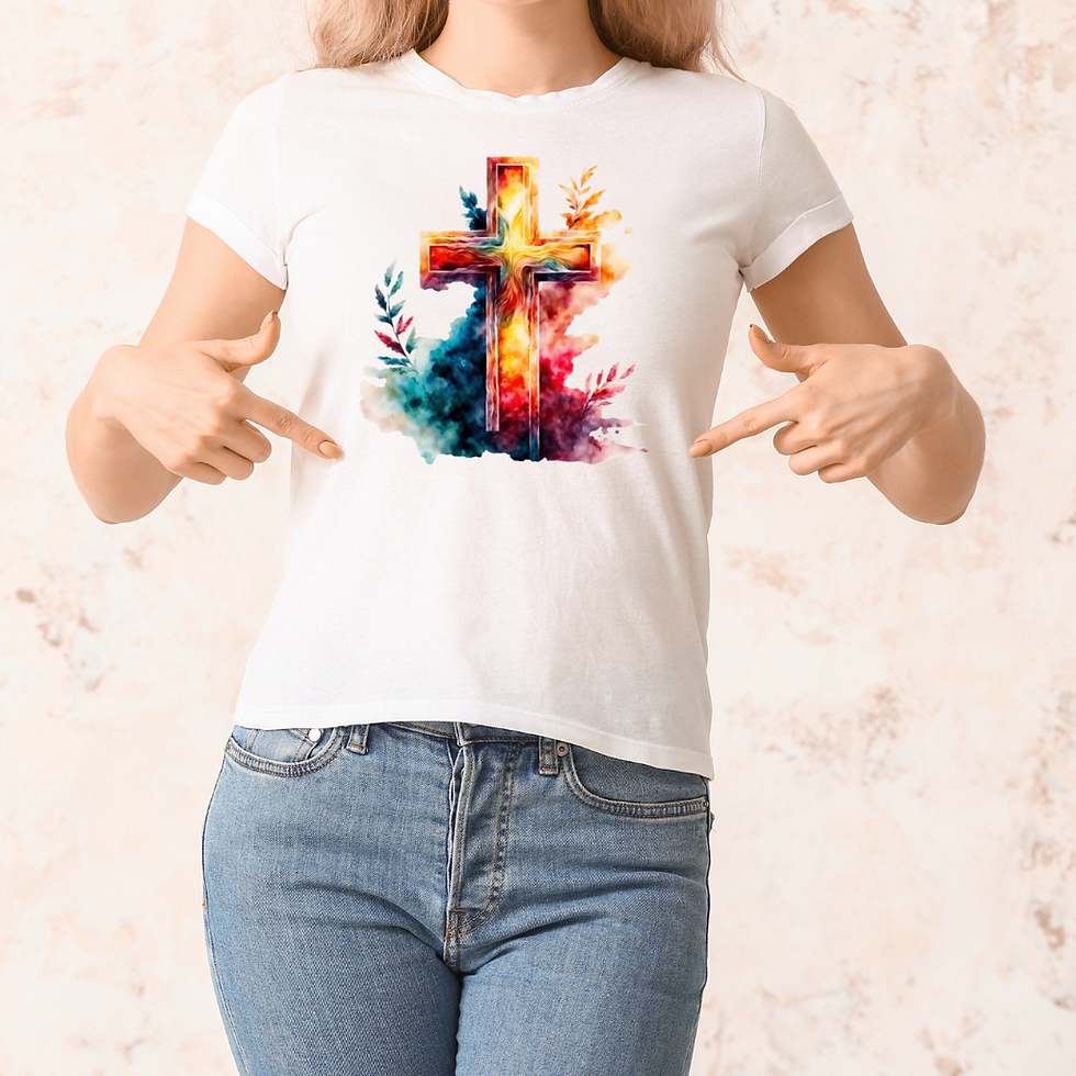 Watercolor Cross Sublimation