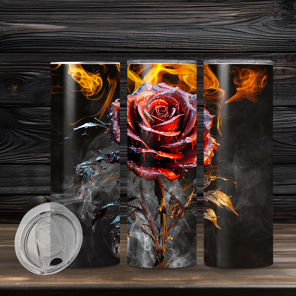 Rose and Fire 20 oz sublimation tumbler