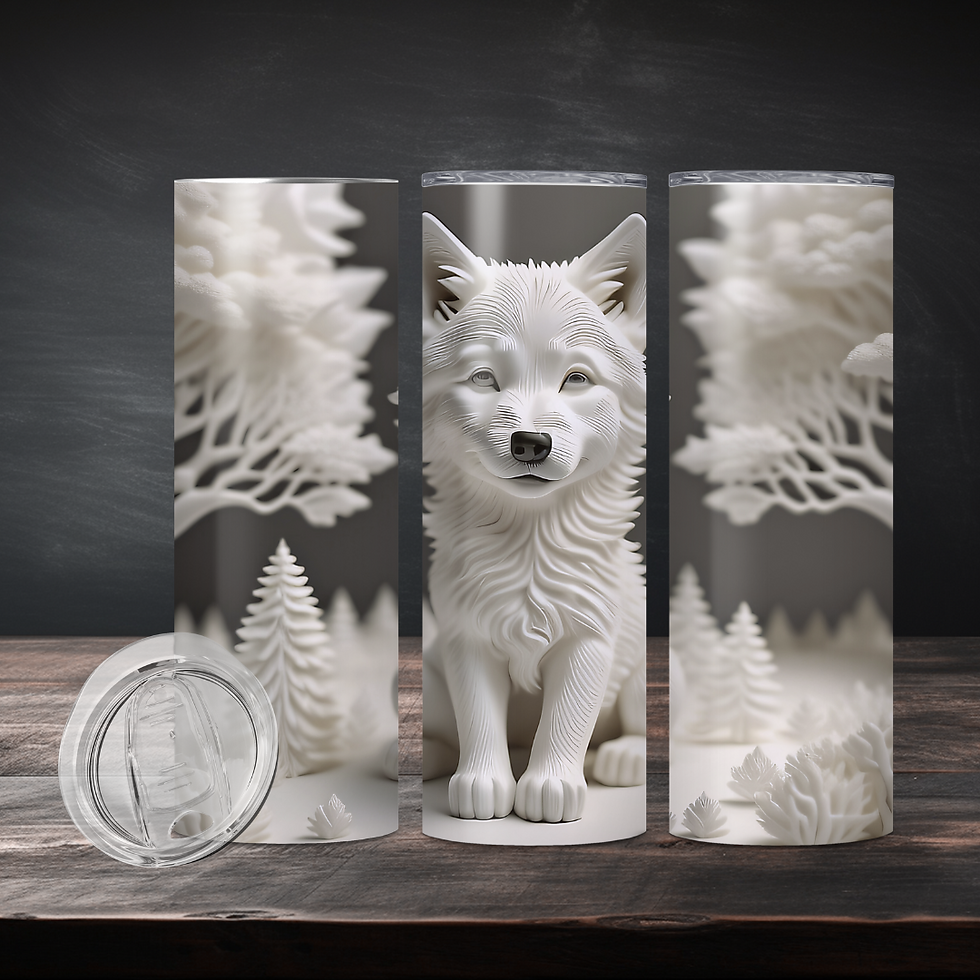 Winter Wolf 20 oz sublimination tumbler
