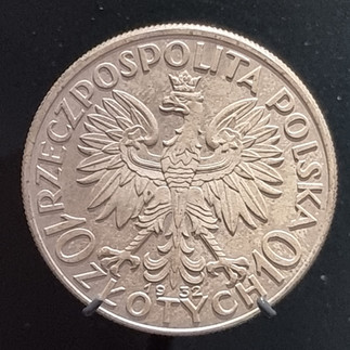 silver coloured polish coin
