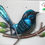 Thumbnail: 22cm Superb Blue Fairy Wren Metal Wall Art Plaque