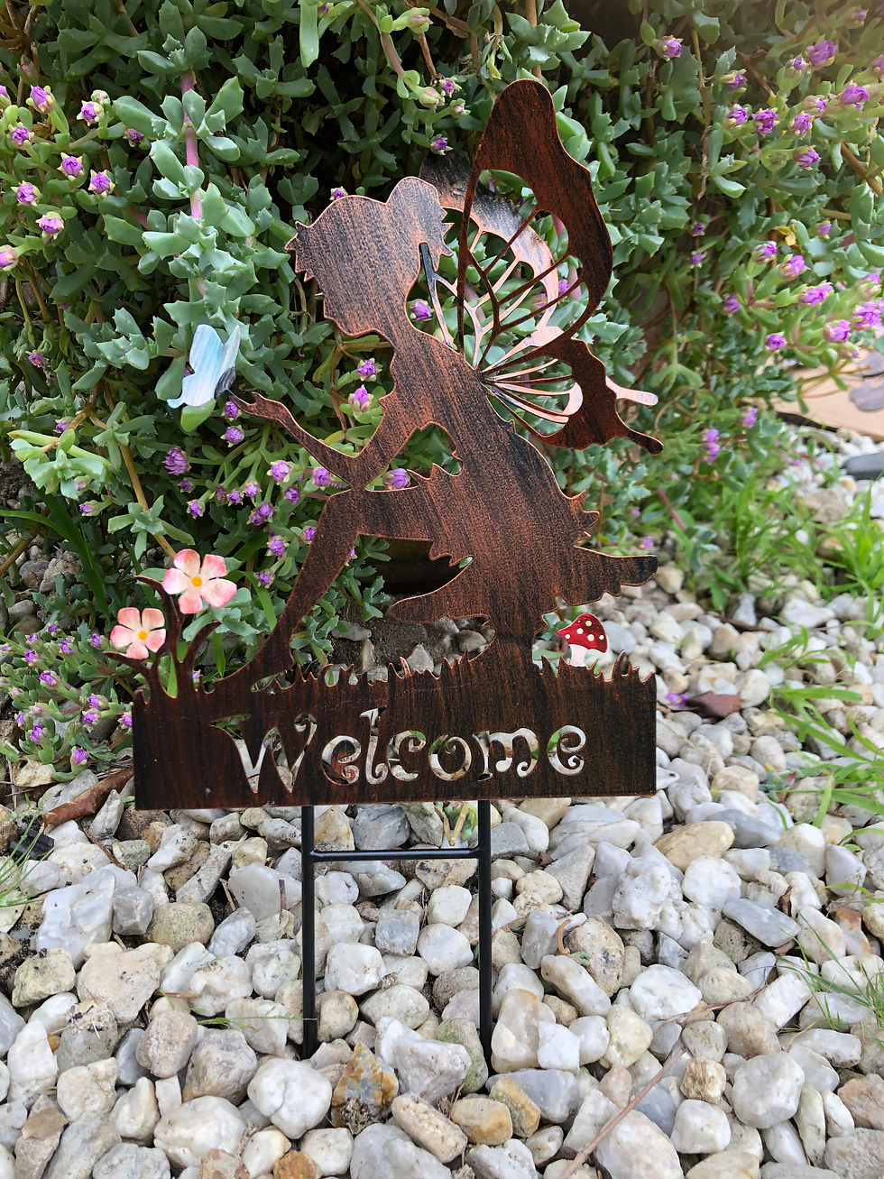 Thumbnail: Welcome Metal Fairy Stake with 3D butterfly wings