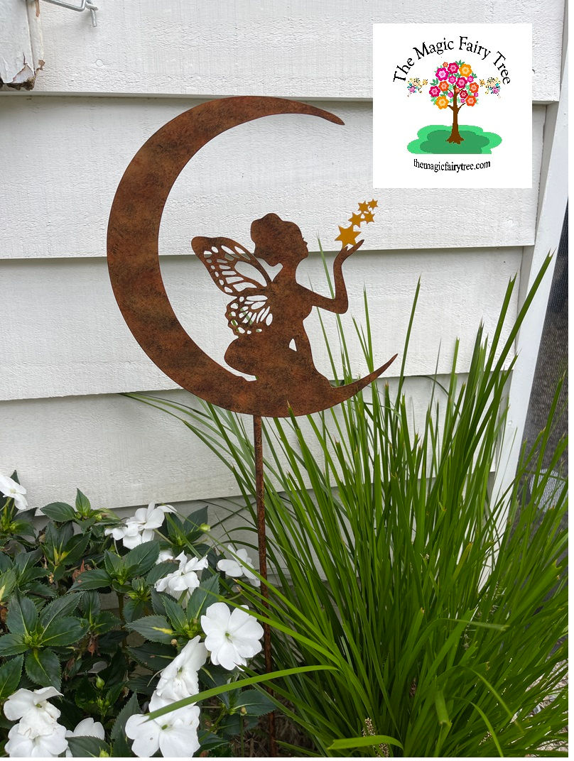 Thumbnail: 90cmH Moon Fairy Garden Stakes