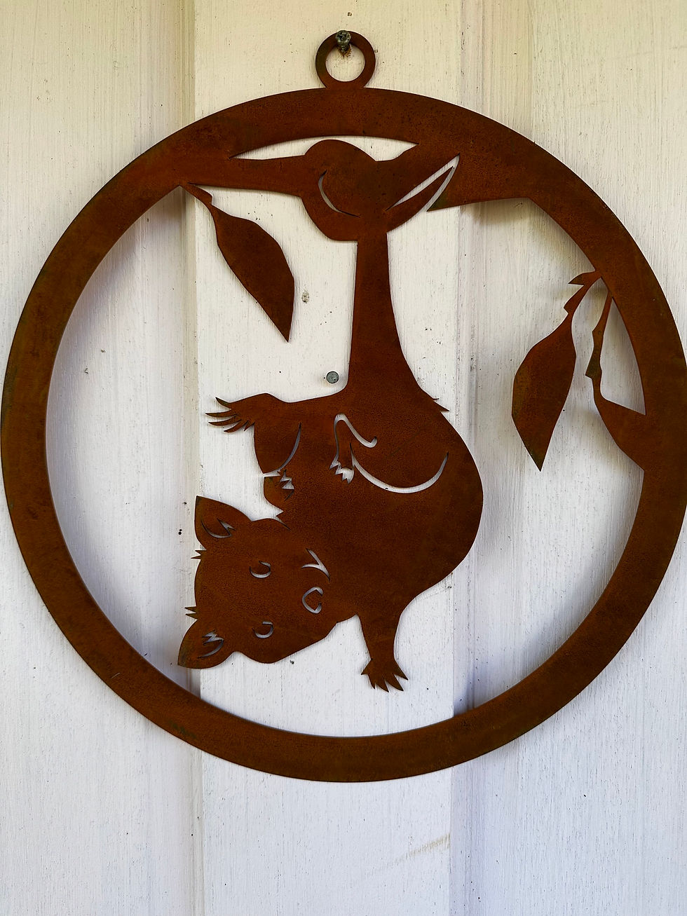 Thumbnail: Possum corten ring wall art decor