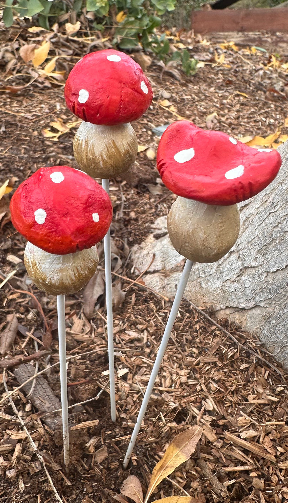 Thumbnail: Set of 3 mushroom stakes
