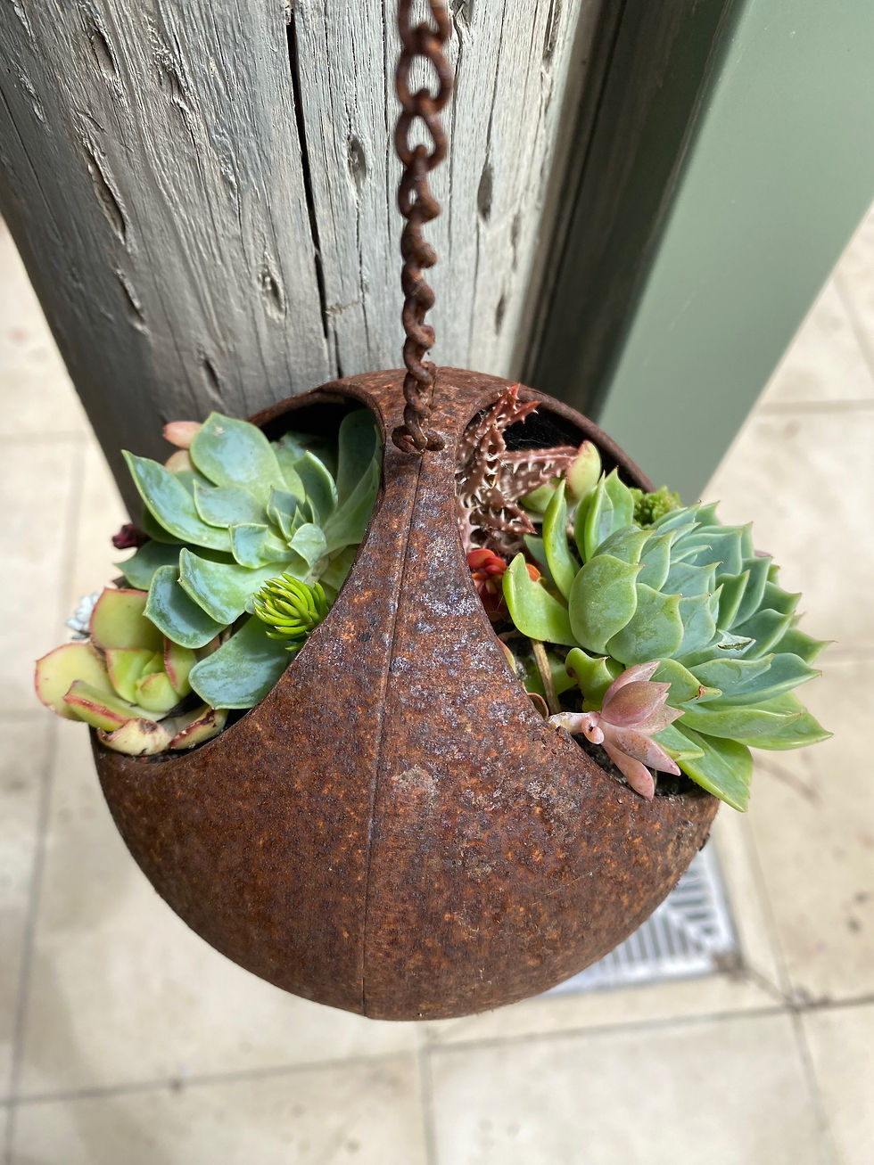 Thumbnail: Rust Ball Hanging Planter
