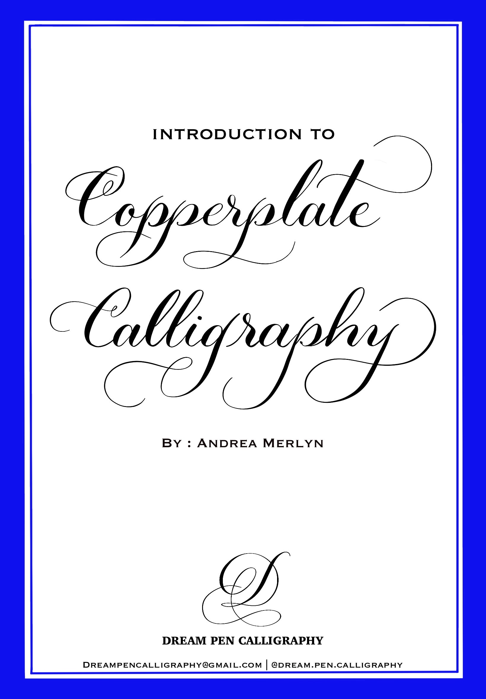 Copperplate calligraphy digital workbook for beginners by Dream Pen Calligraphy