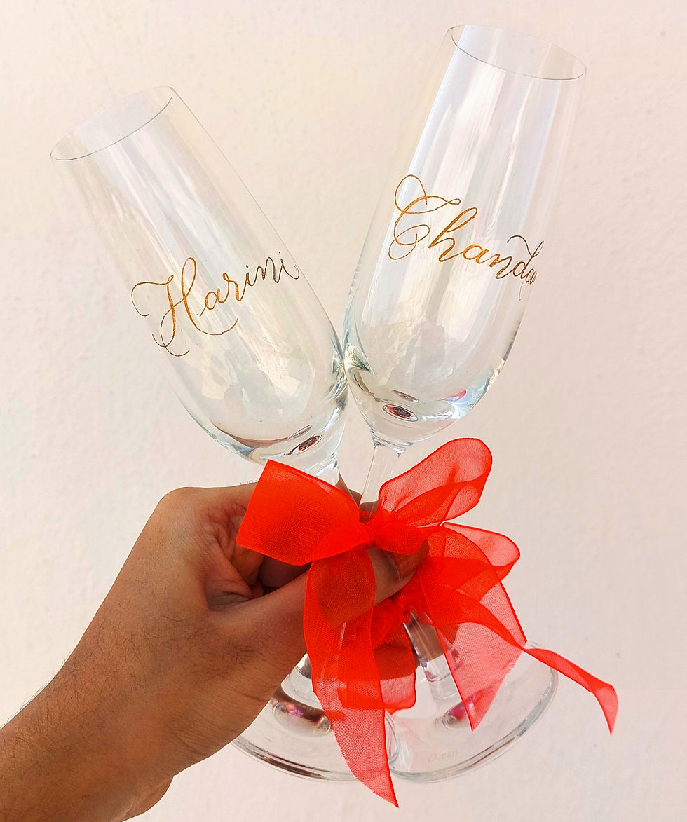 Thumbnail: Proposal champagne flutes engraved with romantic message and date