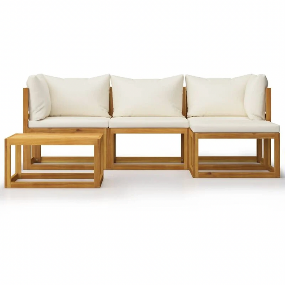 Sada zahradního nábytku s 5 polštáři Masivní akáciové dřevo