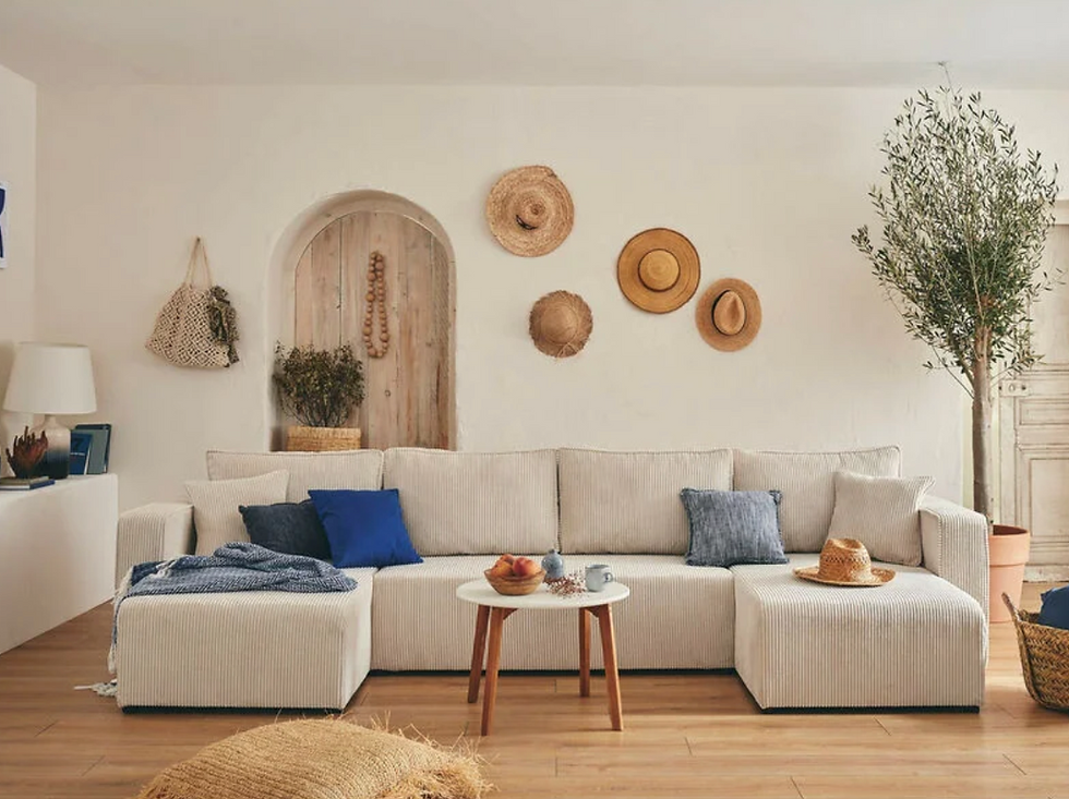 Topaze U-pohovka pro 7 osob – rozkládací, sametová