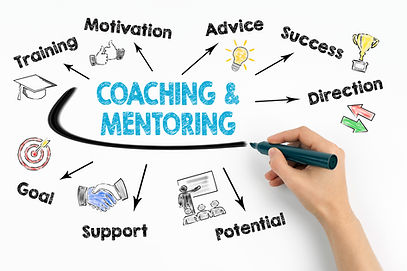 Coaching and Mentoring Concept. Chart wi