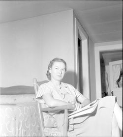 Vintage Mid-Century Portrait of a Woman Reading