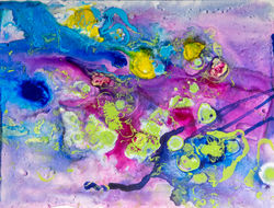 Blue, purple and yellow abstract