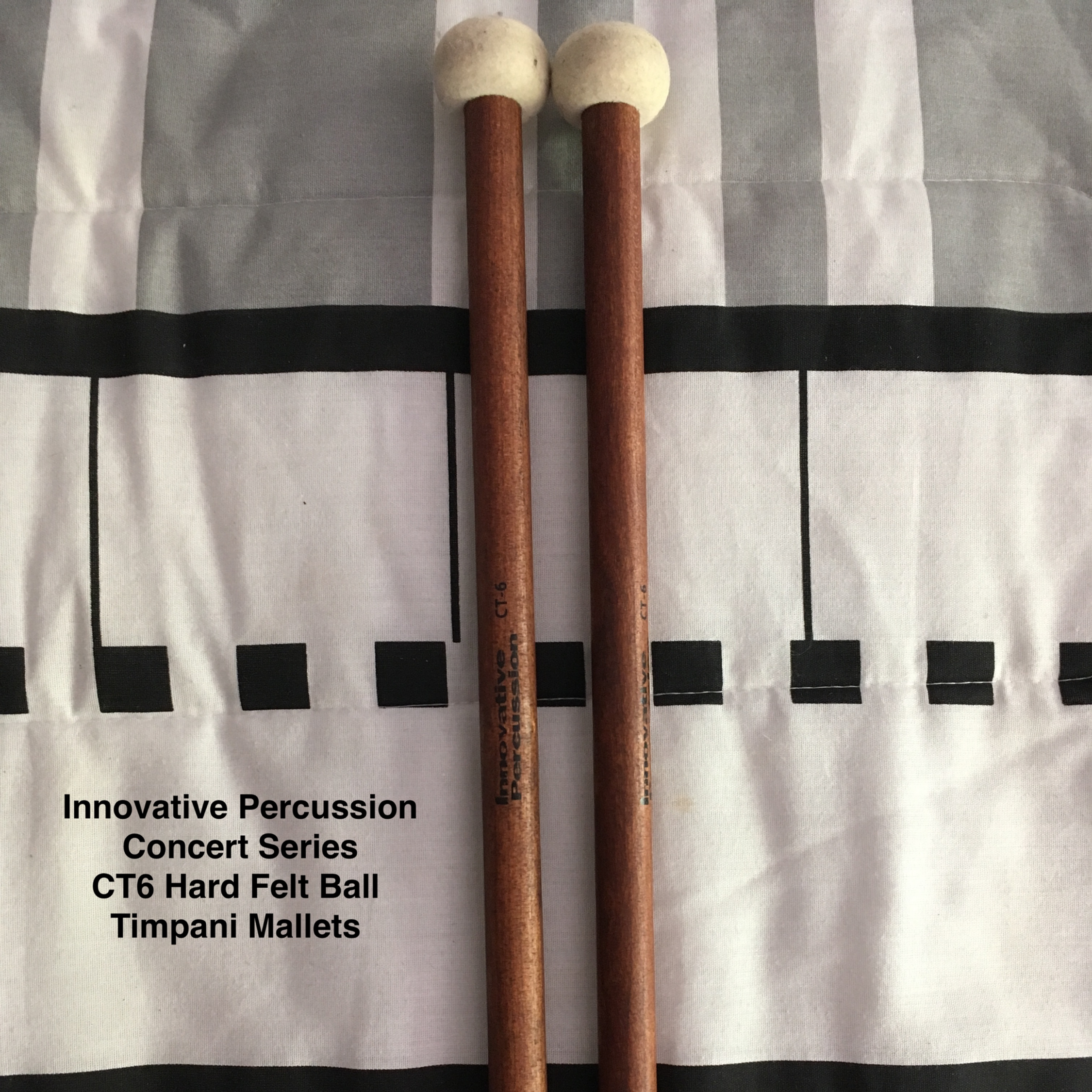 Innovative Percussion CT6 Hard Felt Ball Timpani Mallets