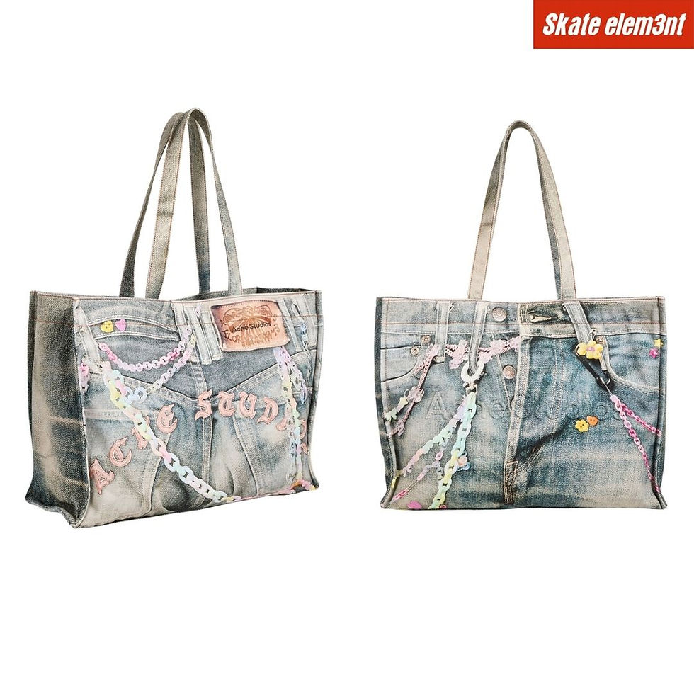 WBAG ACNES 'TOTE DNM PRINT'