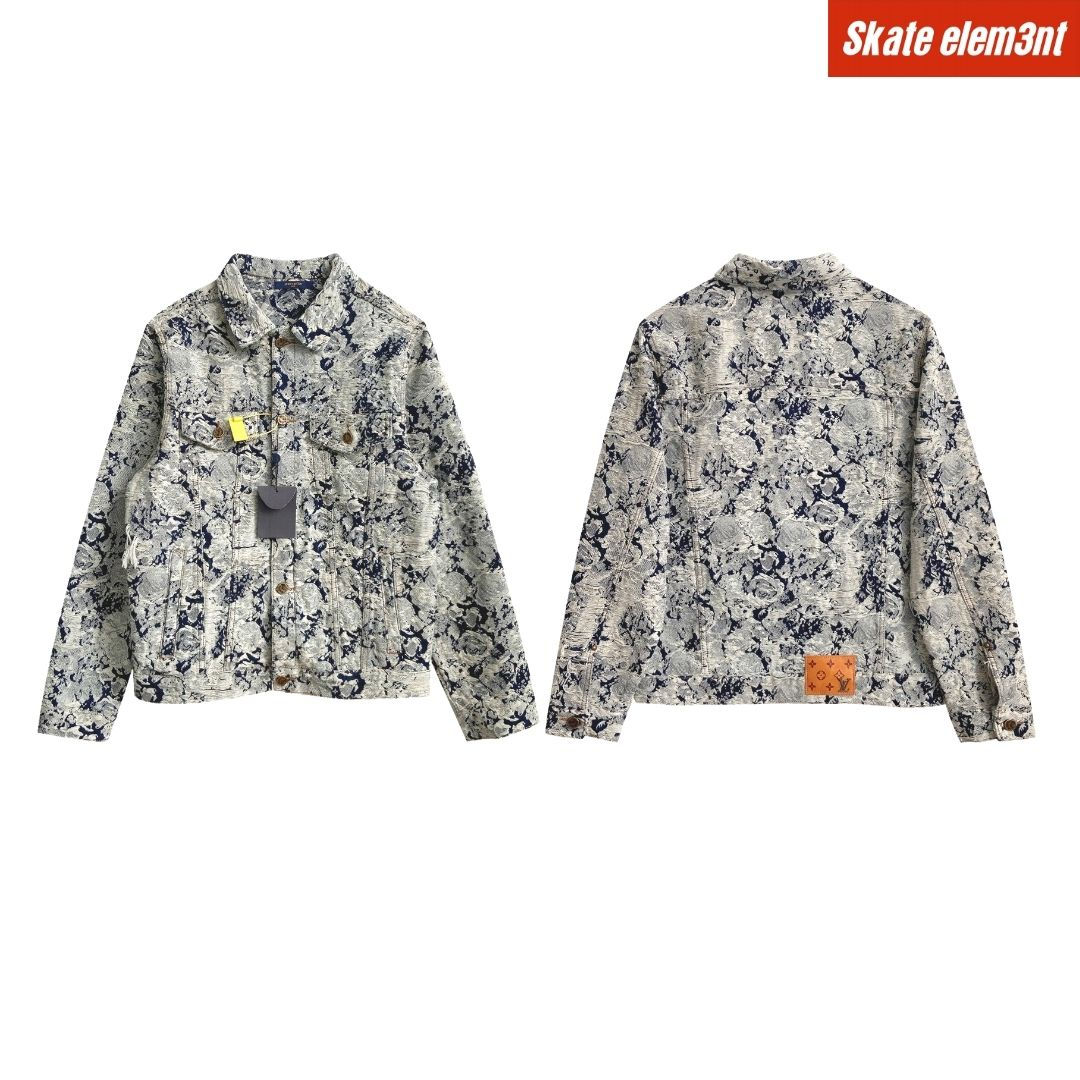 JCKT LV 'DISTRESS FLORAL DNM' BL.