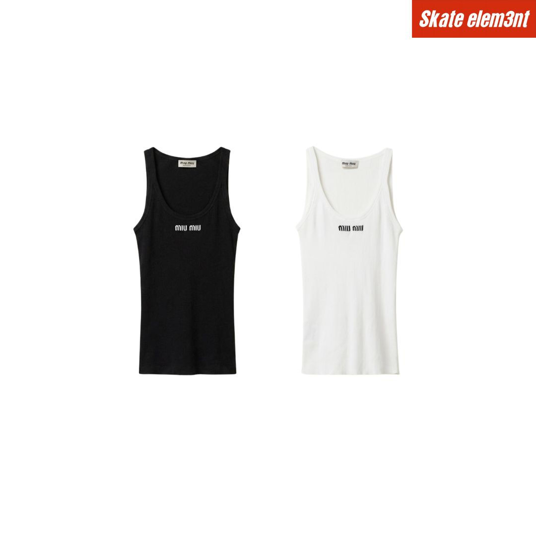 TANKT MIU 'WIDE SHOULDER EMB'