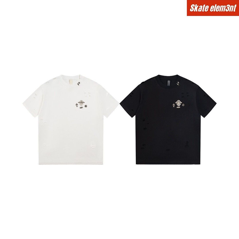 TEE CH 'RIPED NECK&SD STEEL PATCH