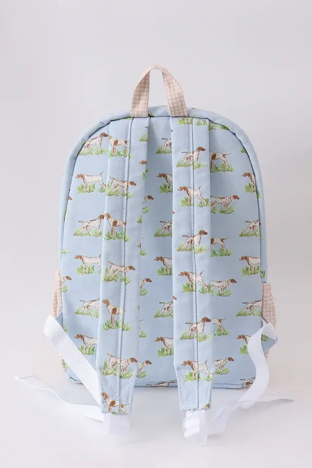 Thumbnail: Blue hunting dog embroidery backpack