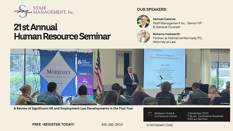 Staff Management Fall Seminar-21 st Annual Human Resource Report