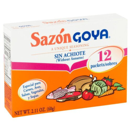 Sazón Goya Seasoning Without Annatto/Sin Achiote (2.11 oz)