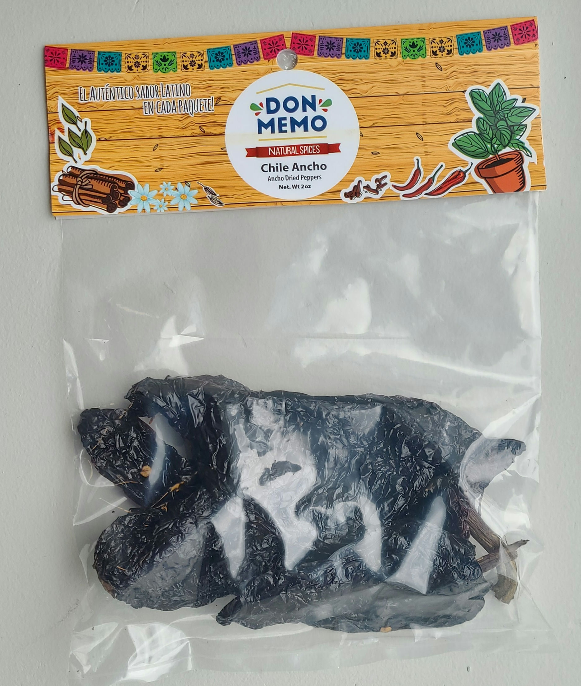 Don Memo Chile Ancho (Ancho Dried Peppers) 2oz