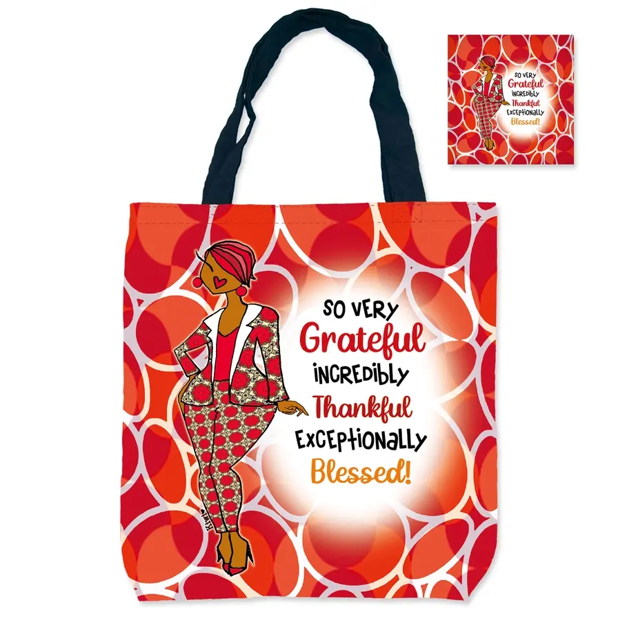 So Very Grateful Folded Canvas Shopping Bag