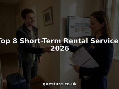 Property manager handing keys to rental guest