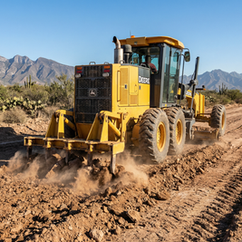 Ripper para motoniveladora trabajando en suelo duro en obra en Monterrey