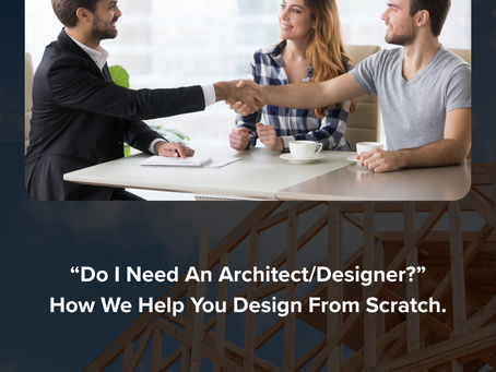 A professional meeting between a home designer and a couple, with a handshake across a table, set against a background of home construction framing and the Heartstone Custom Homes logo, illustrating collaborative home design services.